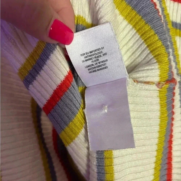 Anthropologie Moth Women's Knit Striped Sleeveless Mock Neck Size M - Picture 7 of 7